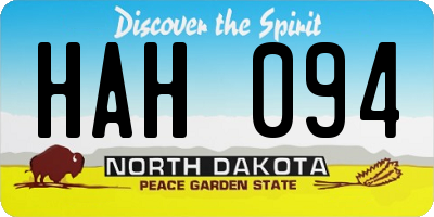 ND license plate HAH094