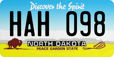 ND license plate HAH098