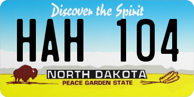 ND license plate HAH104