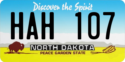 ND license plate HAH107