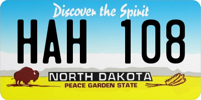 ND license plate HAH108