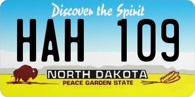 ND license plate HAH109