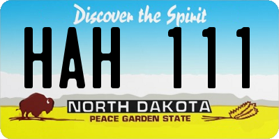 ND license plate HAH111