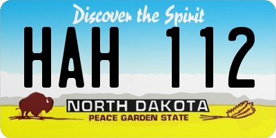 ND license plate HAH112