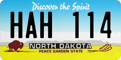 ND license plate HAH114