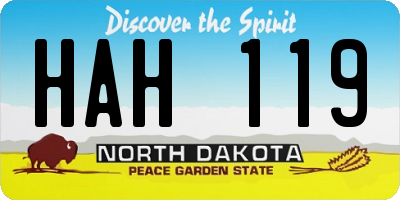 ND license plate HAH119