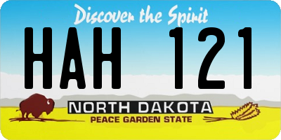 ND license plate HAH121