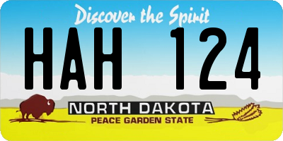 ND license plate HAH124