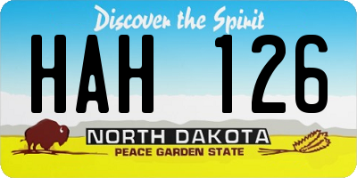 ND license plate HAH126