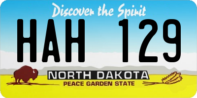 ND license plate HAH129