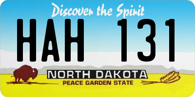 ND license plate HAH131