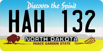 ND license plate HAH132