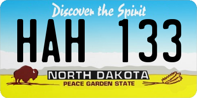 ND license plate HAH133