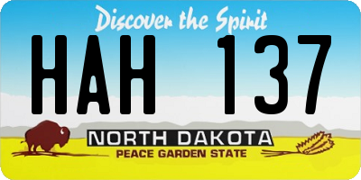 ND license plate HAH137