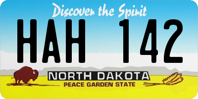 ND license plate HAH142