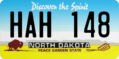 ND license plate HAH148