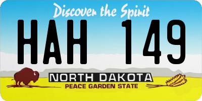 ND license plate HAH149