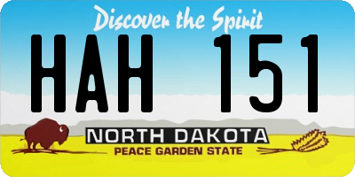 ND license plate HAH151