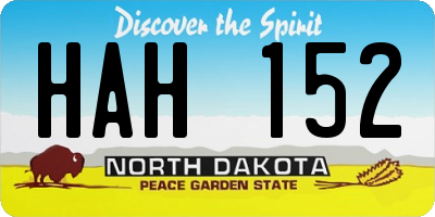 ND license plate HAH152