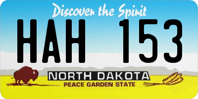 ND license plate HAH153