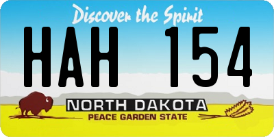 ND license plate HAH154