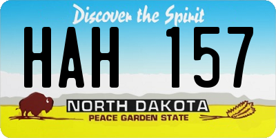 ND license plate HAH157