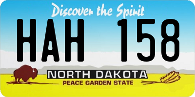 ND license plate HAH158