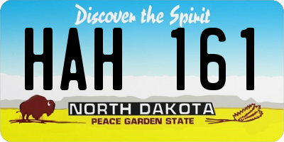 ND license plate HAH161