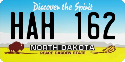 ND license plate HAH162