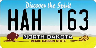 ND license plate HAH163