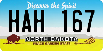 ND license plate HAH167