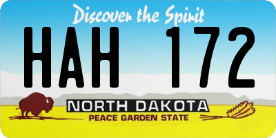 ND license plate HAH172