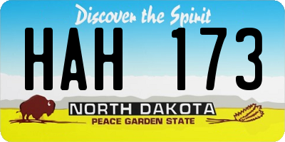 ND license plate HAH173