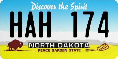 ND license plate HAH174