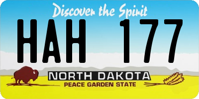 ND license plate HAH177