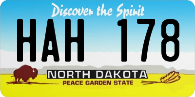 ND license plate HAH178