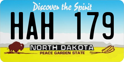 ND license plate HAH179