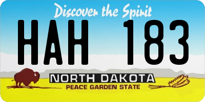 ND license plate HAH183