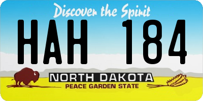 ND license plate HAH184