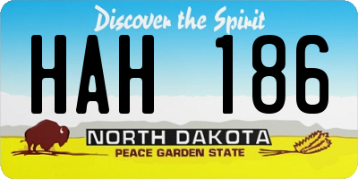 ND license plate HAH186