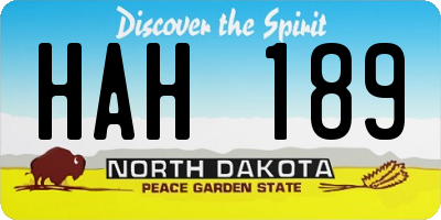 ND license plate HAH189