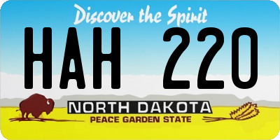 ND license plate HAH220