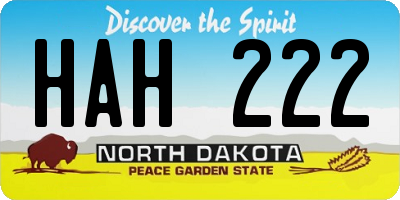 ND license plate HAH222