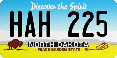 ND license plate HAH225