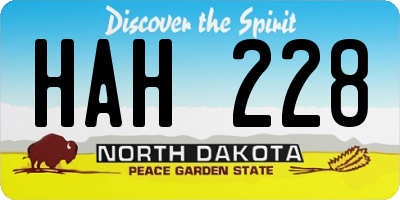 ND license plate HAH228