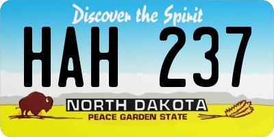 ND license plate HAH237