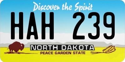 ND license plate HAH239