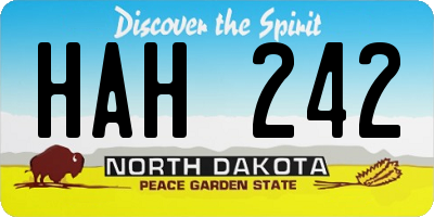 ND license plate HAH242