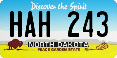 ND license plate HAH243