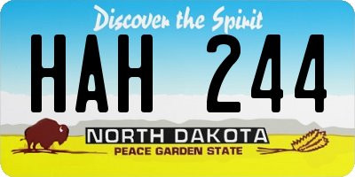 ND license plate HAH244